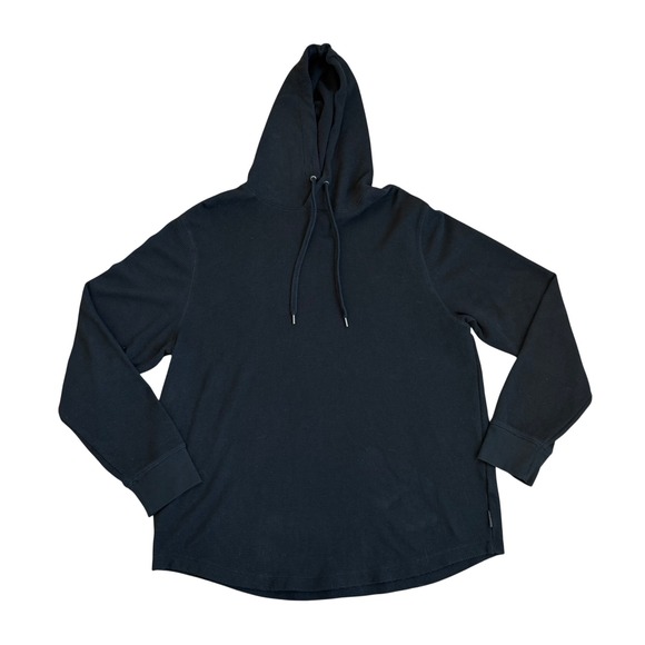 American Eagle Outfitters Other - American Eagle Mens Black Waffle Knit Thermal Hoodie Sweatshirt Size Large L